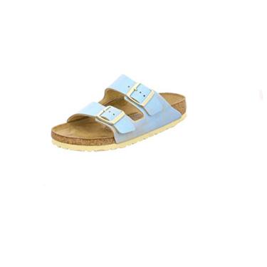 Imagem de Birkenstock Arizona SFB Mules/Clogs Tênis feminino dourado, Azul Lavado Metálico Aqua Lavado Metálico Aqua, 35
