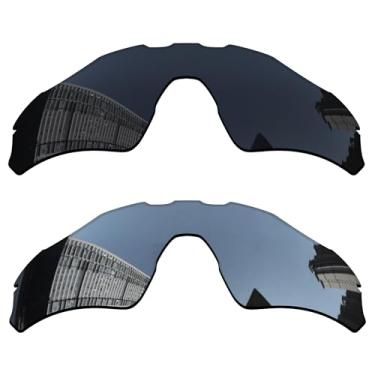 Imagem de Acefrog Lentes de reposição polarizadas de 1,5 mm para óculos de sol Oakley Radar EV Path OO9208, material atualizado, resistente a impactos - titânio preto e prateado polarizado - 1,5 mm