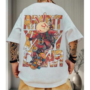 Imagem de Camiseta Oversized Masculino Academia Coelho Aesthetic Gring - crushed