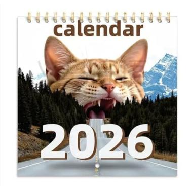Imagem de Calendário de parede 2026, calendário 2026, novembro de 2025 a dezembro de 2026, calendário de parede gato gatinho, 30,5 x 61 cm aberto, página inteira meses papel grosso e resistente para organização