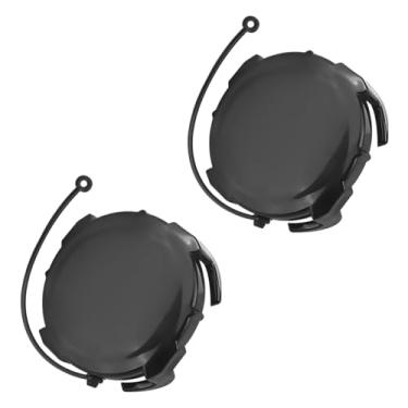 Imagem de JIYIZO Pacote com 2 tampas de mangueira de esgoto para trailer, tampa de terminal de válvula de resíduos de 7 cm com trava de baioneta e plástico ABS de 20 cm (preto-pacote com 2)