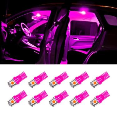 Imagem de HEVLE 10 peças de lâmpada LED para interior de carro, lâmpada LED T10, lâmpada LED interior de carro, 5SMD 5050 chips brilhantes luzes LED de carro, lâmpadas de substituição automotiva para mapa de