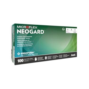 Imagem de MICROFLEX Luvas descartáveis NEOGARD C52 sem látex multiuso, luva de neoprene sem pó para exame de saúde, limpeza, veterinários ou de laboratório, verde, tamanho PP, caixa com 1000 unidades
