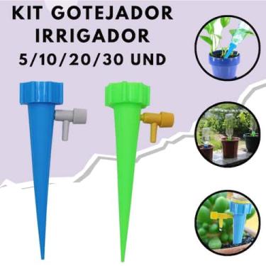 Imagem de Kit Com 5/10/20/30 Gotejador Irrigador Acoplável Em Garrafa Pet Jardim