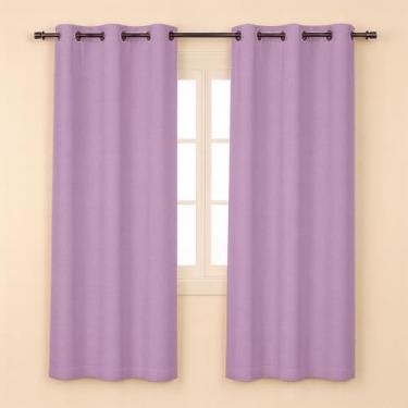 Imagem de Cortina para janela 2,40m largura x 1,30m comprimento decor lisa (Lilás)