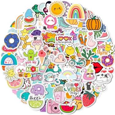 Imagem de 100 peças de adesivos pequenos fofos para câmera de computador à prova d'água adesivos de garrafa de água para laptops, skates, garrafas de água de 4 cm