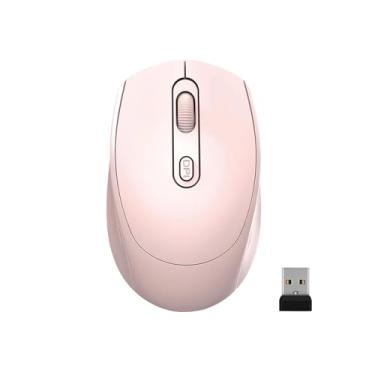 Imagem de Mouse sem fio para laptop, mouse silencioso de 2,4 G com receptor USB, DPI ajustável, compatível com Chromebook, laptop, PC, Mac, 800/1200/1600 DPI, rosa