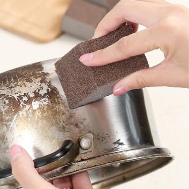 Imagem de 1 pacote de almofadas de esponja de esmeril nano carborundum para limpar ferrugem de panelas, forno, churrasqueira, pia, manchas, ferramenta de escova de limpeza para esfregar cozinha sem fibra de