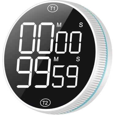 Imagem de Despertador com temporizador digital - Temporizador de cozinha multifuncional com cronometragem precisa, alarme alto e fácil operação - Portátil para cozinhar, assar, estudar e gerenciar o tempo