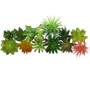 Imagem de Conjunto de 12 Suculentas Artificiais para Decoração, Plantas Falsas para Jardim Vertical, Vasos e Jardineiras