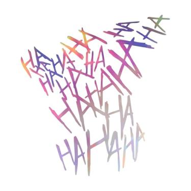 Imagem de Generic Decalque refletivo multicolorido, quadrado a laser, padrão Hahaha, adesivo refletivo para carro, decoração personalizada, corpo do veículo, porta ou janela