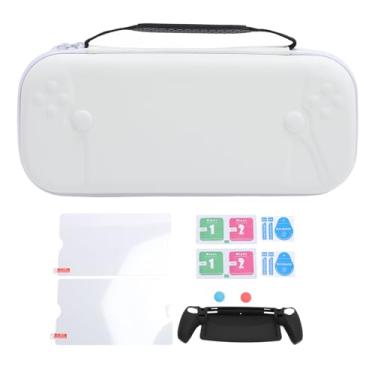 Imagem de Heayzoki Estojo de Transporte Rígido PS Portal, Kit de Acessórios 6 Em 1 Com Protetores de Tela de Capa de Silicone à Prova de Chuva, Kit de Limpeza de Punhos de Polegar, para Reprodutor (Branco)
