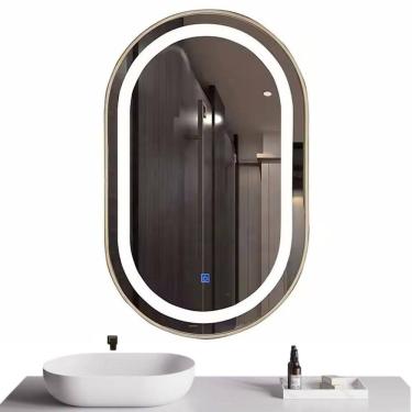 Imagem de Espelho Led 4Mm Banheiro Dual Touch Com Desembaçador 80X50Cm