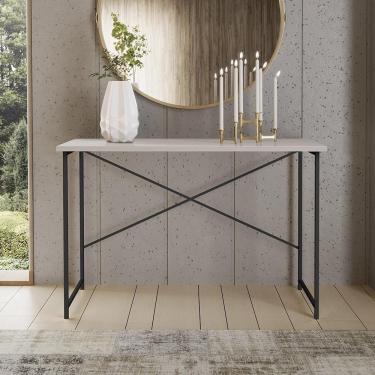 Imagem de Aparador Steel 90 Cm Estilo Industrial Com Pés Em Aço Preto/off White Preto/off White