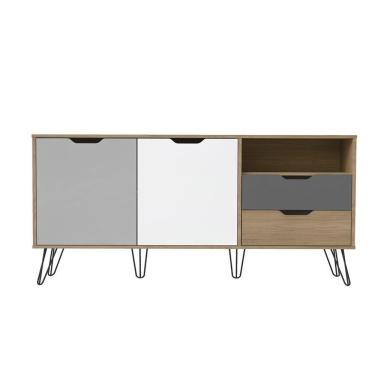 Imagem de Buffet Aparador 2p 2g 140 Cm Carvalho Branco  Prata Arly