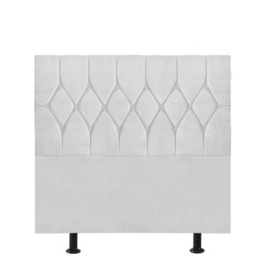 Imagem de Cabeceira Estofada Istambul Capitonê 100cm Solteiro Box Quarto Corino Branco - Gat Magazine