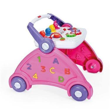 Imagem de Andador Didático Infantil Som Animais  - Rosa - Poliplac, Rosa