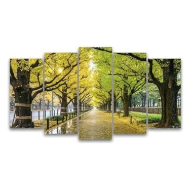 Imagem de Kit quadro decorativo 5 peças 95x60cm Paisagem Árvore Natureza