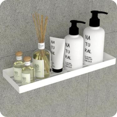 Imagem de Porta Shampoo Inox Suporte De Parede Banheiro Branco MAX - HomeFull