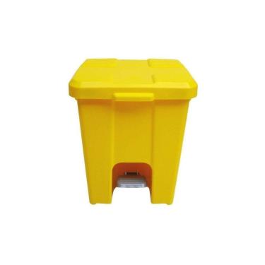Imagem de Cesto Lixeira Quadrada Plastica Com Pedal 25 Litros Cor Amar