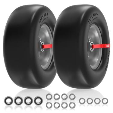 Imagem de 1PZ Pneu e roda para cortador de grama ZTM-15T 13 x 5,00-6 pneus dianteiros sólidos 13 x 5 x 6 para cortador de grama zero 226,8 kg Carga 3/10.2 cm 5/20.3 cm e 1/5.1 cm Rolamentos 11.0 cm-17.1 cm Hub