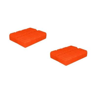 Imagem de Kit 2 Porta Comprimido Laranja Neon Plástico - Bb Store