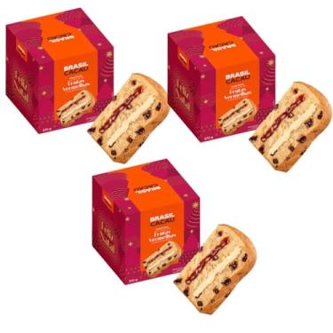 Imagem de Panetone Trufado Recheado Frutas Vermelhas 570g Kit 3 Unidades Brasil Cacau