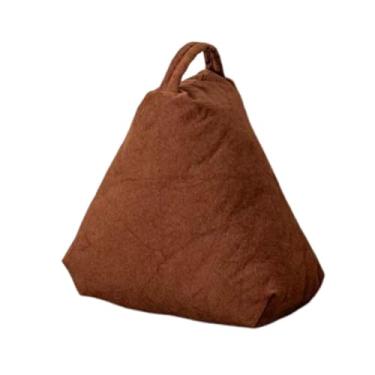 Imagem de Ｂｅｓｇａ Almofada decorativa triangular, almofada de tecido macia para viagens, assento confortável no chão, ideal para sala de estar, sofá ou dormitório, Marrom