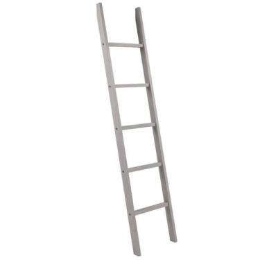 Imagem de Escada Decorativa Porta-Roupas de Madeira Maciça Cinza Lavado - Pense 