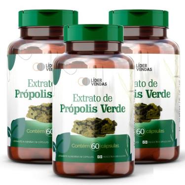 Imagem de Extrato de Própolis Verde - 500mg com 60 cáps - 3 potes