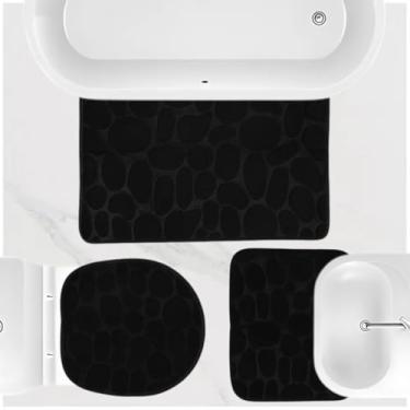 Imagem de Tapete Para Banheiro Kit Com 3 Peças Tapete Antiderrapante Alta Absorção