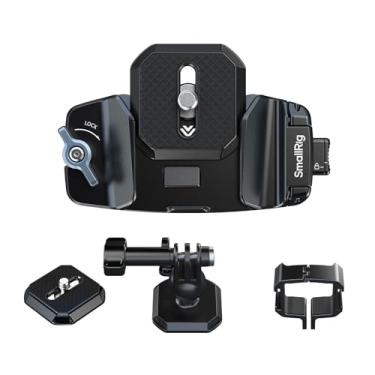 Imagem de SmallRig Kit universal de clipe de câmera três em um, sistema de liberação rápida, braçadeira de mochila para mirrorless/DSLR, para câmeras de ação, para DJI Pocket 3, kit de clipe de alça de mochila