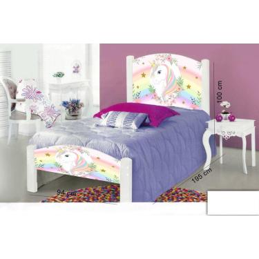 Imagem de cama solteiro infantil do unicórnio 