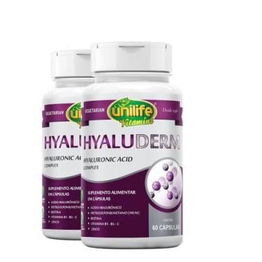 Imagem de Kit 2 Hyaluderm Care Ácido Hialurônico + Vitaminas Unilife 60 cápsulas