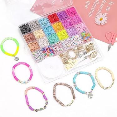Imagem de Kit de fabricação de pulseiras de contas de argila de polímero 3016 com pingentes de metal e caixa, 18 cores vibrantes para pulseiras e artesanato da amizade, 3016