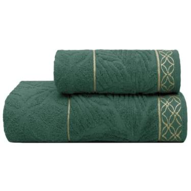 Imagem de Jogo De Toalha de Banho 100% AlgodãO Puro Altamente Absorvente Multicolorido AgradáVel ao Toque Ideal para Usar ApóS o Banho para Promover o Relaxamento(Verde (1 Banho + 1 Rosto))