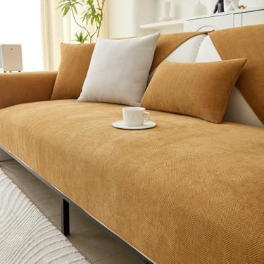 Imagem de Capas de sofá de chenille laváveis e capas de sofá para cães – à prova d'água, antiderrapante, capa de sofá para sofá, protetor de móveis que aceita animais de estimação - laranja||70 x 180 cm