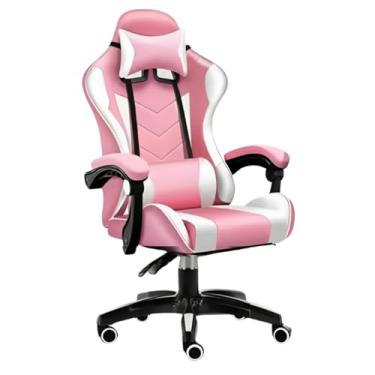 Imagem de Cadeira Gamer Ergonômica C7 Neo Comfort, Reclinável 135°, Confortável, Profissional, Setup, Escritório, Gamers (Rosa e Branco)