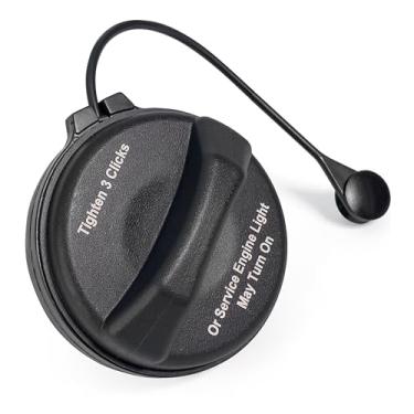 Imagem de Click&Fit Substituição da tampa do tanque de gasolina para Chevy Buick Cadillac GMC Pontiac Saturn 2004-2012 – Tampa de enchimento de combustível com corda, junta substitui 95995094, preta