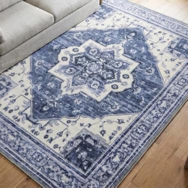 Imagem de Muddy Mat Tapetes laváveis Admiral de 2,4 m x 3 m para sala de estar, quarto e sala de jantar – Tapete moderno macio e antiderrapante – Tapetes dobráveis à prova d'água para animais de estimação para