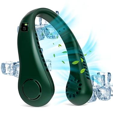 Imagem de Ventilador de Pescoço Suspenso Sem Folhas Portátil com Display Digital Capacidade Grande 2600mAh Recarregável via USB Resfriador Ar para Preguiçosos 5 Marchas Ajustáveis Pequeno Baixo Ruído