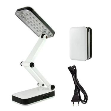 Imagem de Luminária de Mesa Dobrável 24 LEDs com Braço Articulado Bateria Intern