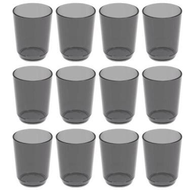 Imagem de 12 Copos Crippa 500ml Plástico Fumê Suco Água Bebidas Escolar