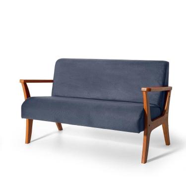 Imagem de Namoradeira 2 Lugares Estofada Cléo Azul