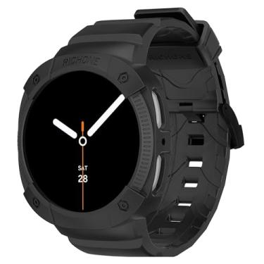 Imagem de RICHONE Capa com pulseira compatível com Samsung Galaxy Watch 8 de 44 mm, capa protetora masculina com pulseira de silicone macio para Galaxy Watch8 de 44 mm SM-L330