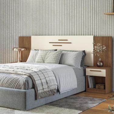 Imagem de Cabeceira Para Cama Box Casal Santos Andirá Loanda 256cm Jatobá Com Areia