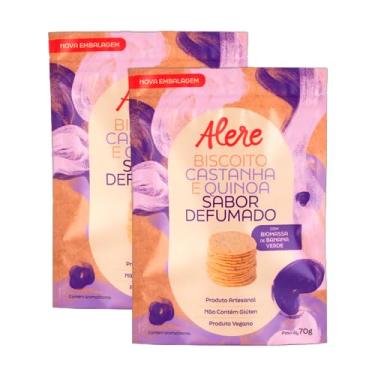 Imagem de Kit 2X: Biscoito Castanha/Quinoa Defumado S/Glúten Alere 70g