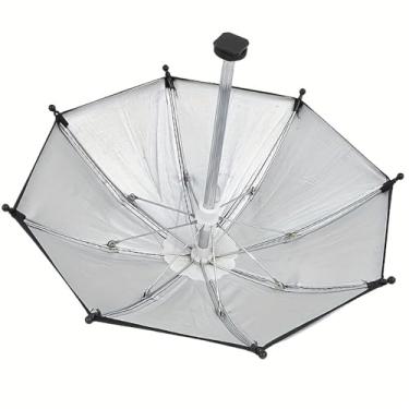 Imagem de Guarda-chuva para câmera SLR preto multifuncional – Suporte para equipamento fotográfico com proteção solar e chuva