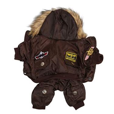 Imagem de Jaqueta para cachorro com capuz para animais de estimação, casaco de inverno quente, macio e confortável, acolchoado de algodão e poliéster, para cães pequenos e médios, (XL)