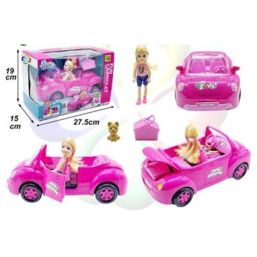 Imagem de Brinquedo carro rosa com mini boneca com pet cachorro - TOYS